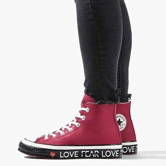 CONVERSE CHUCK 70 HI "LOVE GRAPHIC" 563472C Womens 10.5 Mens 8.5 US 42 EUR RED - Picture 1 of 10